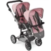 BAYER CHIC 2000 Puppenwagen Linus Duo, Melange Grau/rosa