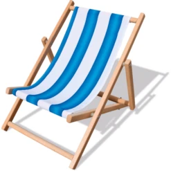 John® Kinderliegestuhl Blau/weiß